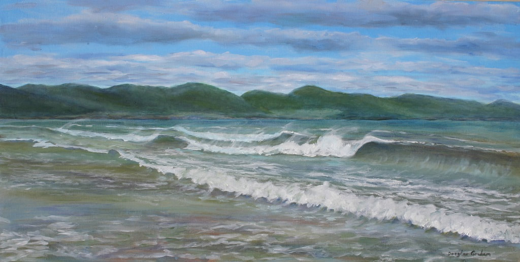 Haldimand Beach 36 X 18 Oil $645 Gallery Frame