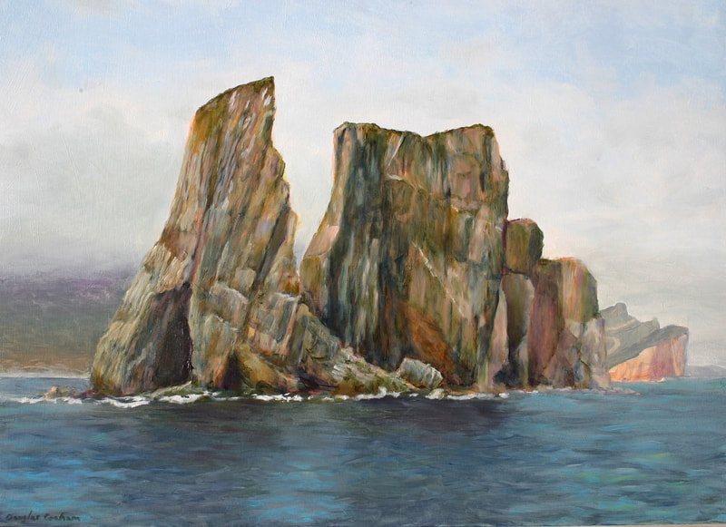 Percé Cliffs 30 X 22 Oil $660 Gallery Frame
